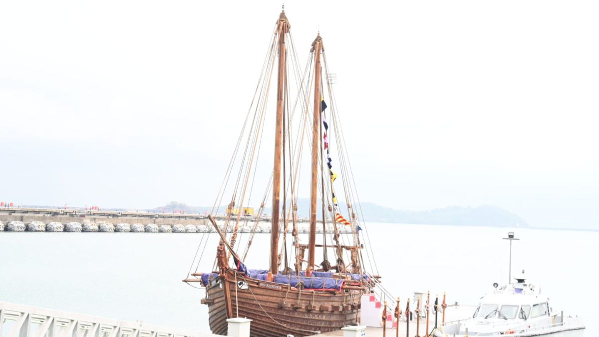 Indian Navy Inducts INSV Kaundinya, A Reconstructed Ancient Stitched Sail Ship