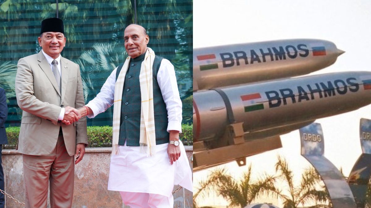 India-Indonesia $450 Million BrahMos Deal Soon? Rajnath Singh Presents Missile Model To Sjamsoeddin