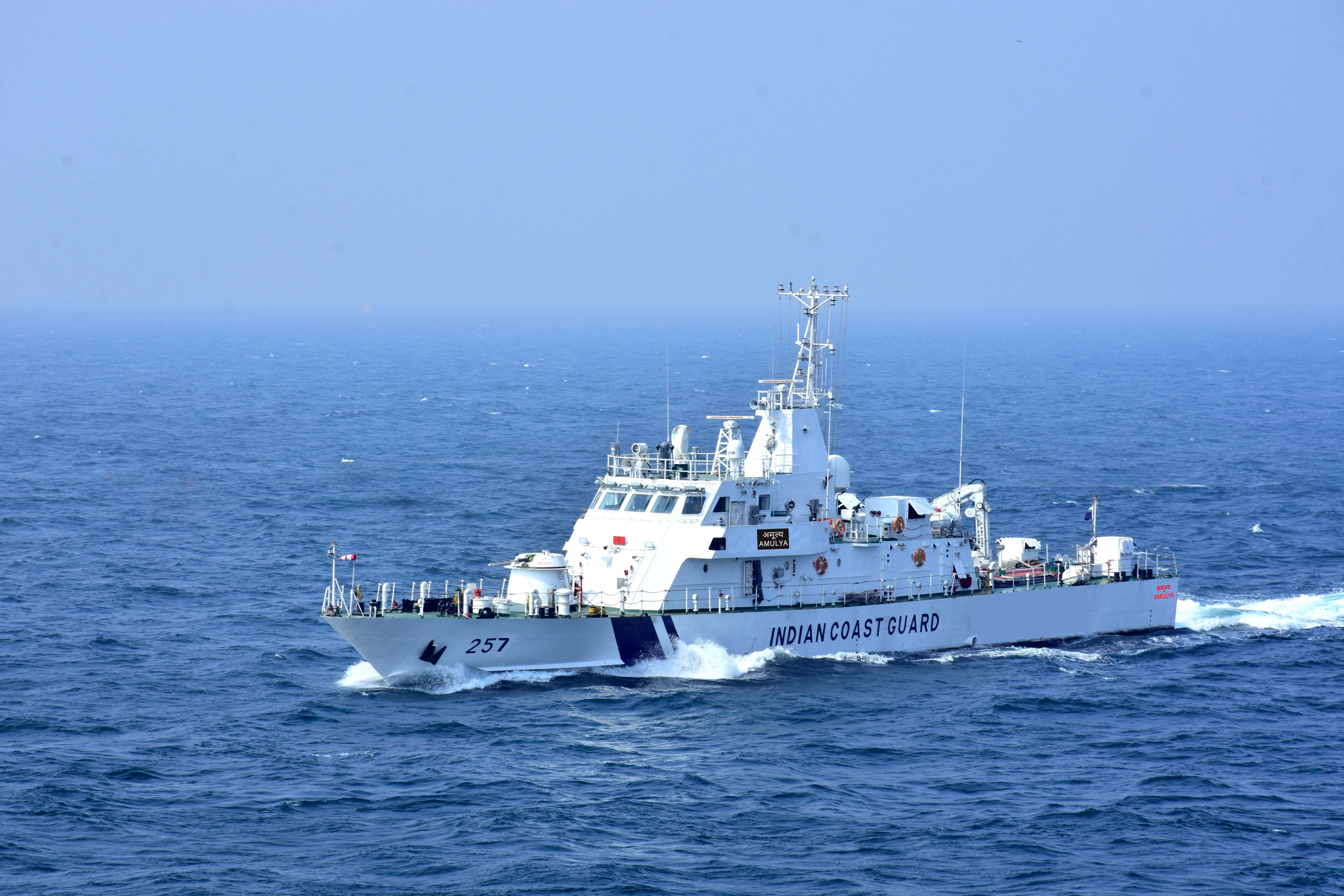 Indian Coast Guard Commissions Indigenous Fast Patrol Vessel ‘Amulya’ In Goa
