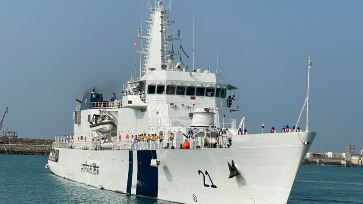 Indian Coast Guard Ship Sarthak Makes First-Ever Visit To Iran’s Chabahar Port, Underscoring Strategic Maritime Ties